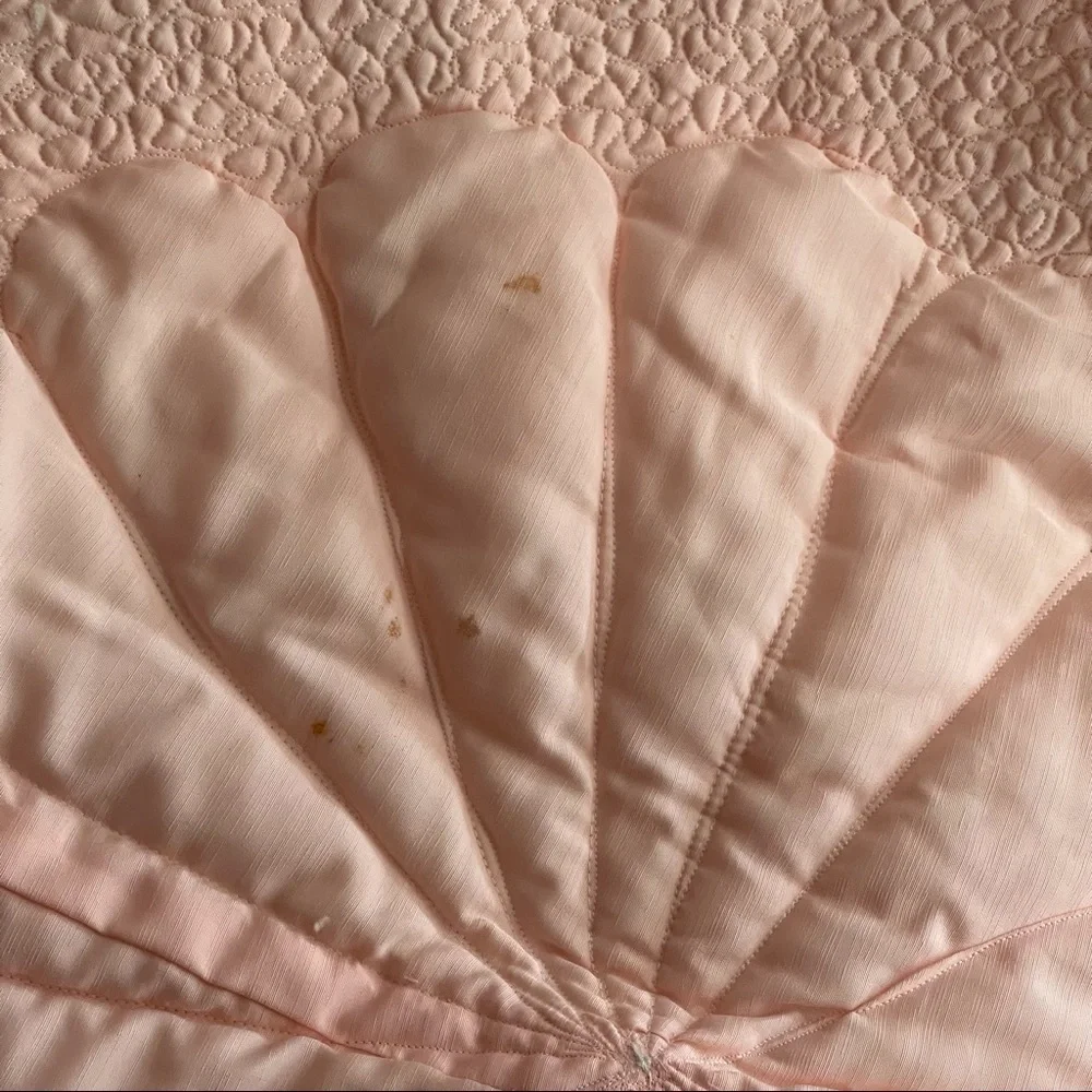 Vintage Quilt Blanket Matelasse Peach